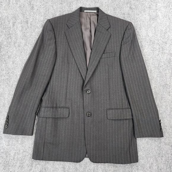 Hickey Freeman Blazer Mens 38R Gray Pinstripe Wool Sport Coat 2 Button USA Union - Picture 2 of 16